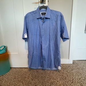 Blue Maceoo short sleeve button up